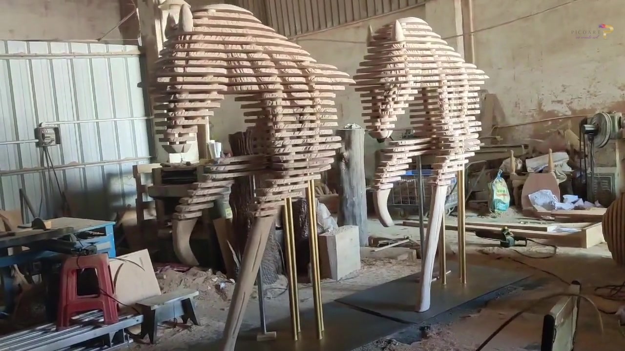 Modern Abstract Wooden Horse Art Decorations | Pico Art