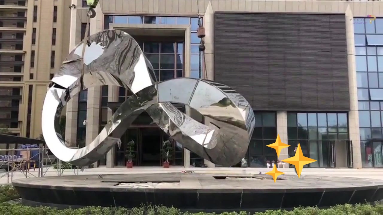 Large Outdoor Abstract Stainless Steel Auto-Rotated Mirror Finish Sculpture 丨Pico Art