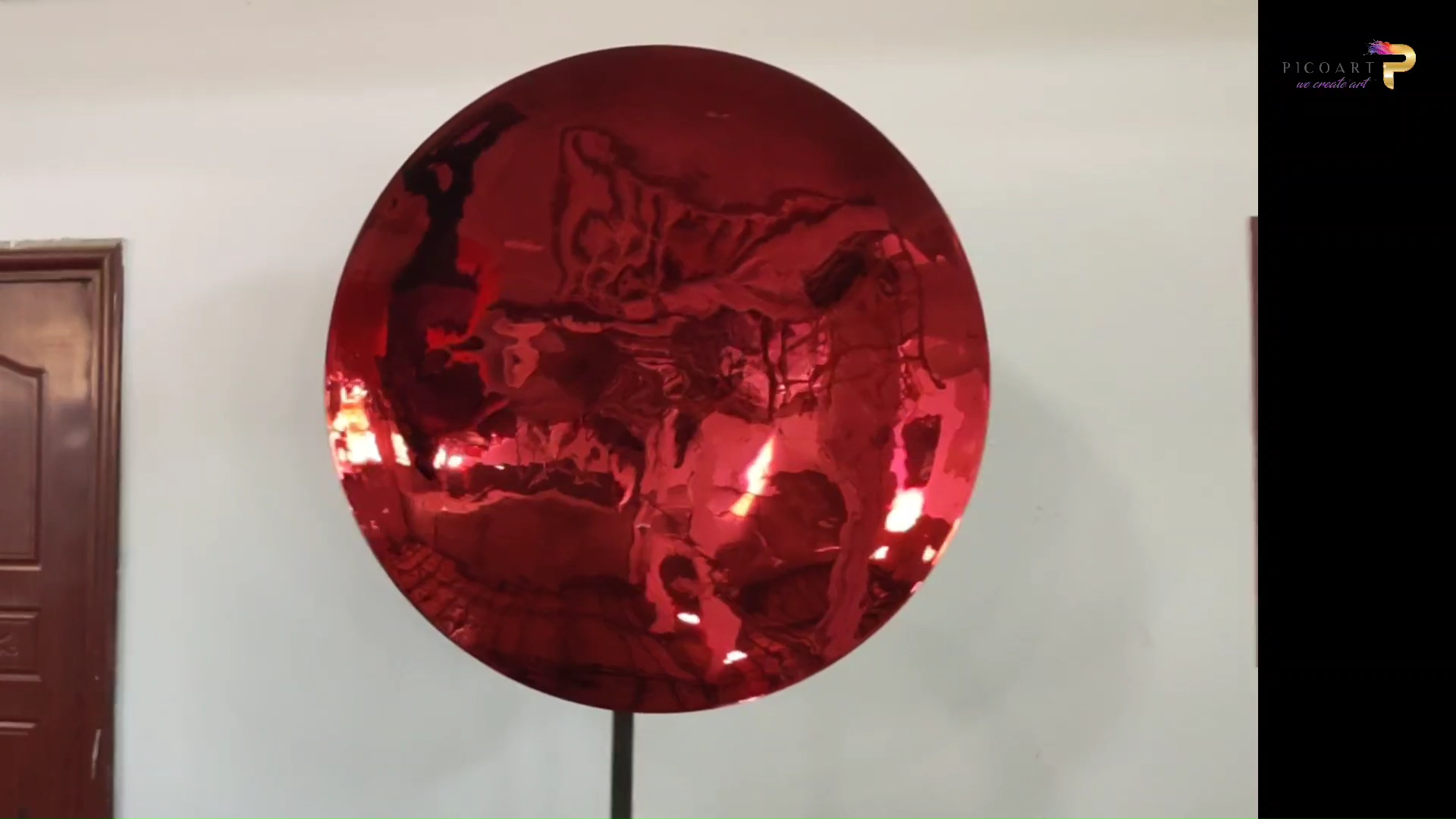 Stainless steel spray coating dark red wall art decoration Custom sculpture | Pico Art