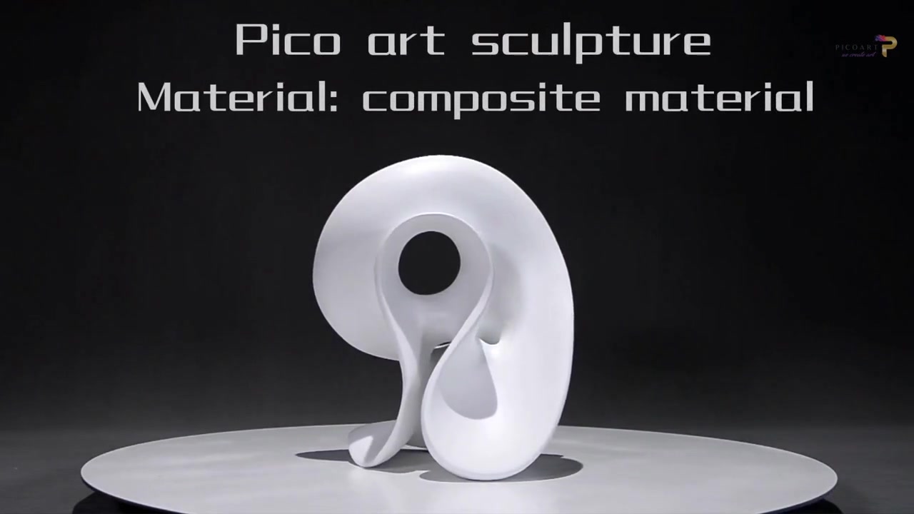 MODERN abstract Composite Matte White Resin Sculpture