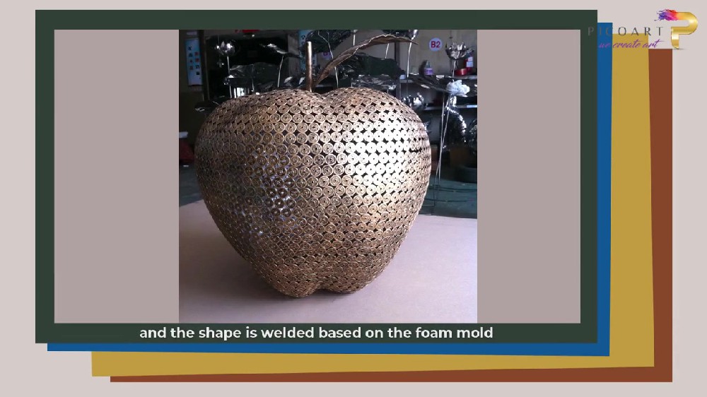 Pico Art big metal welded apple sculpture for interior decoration