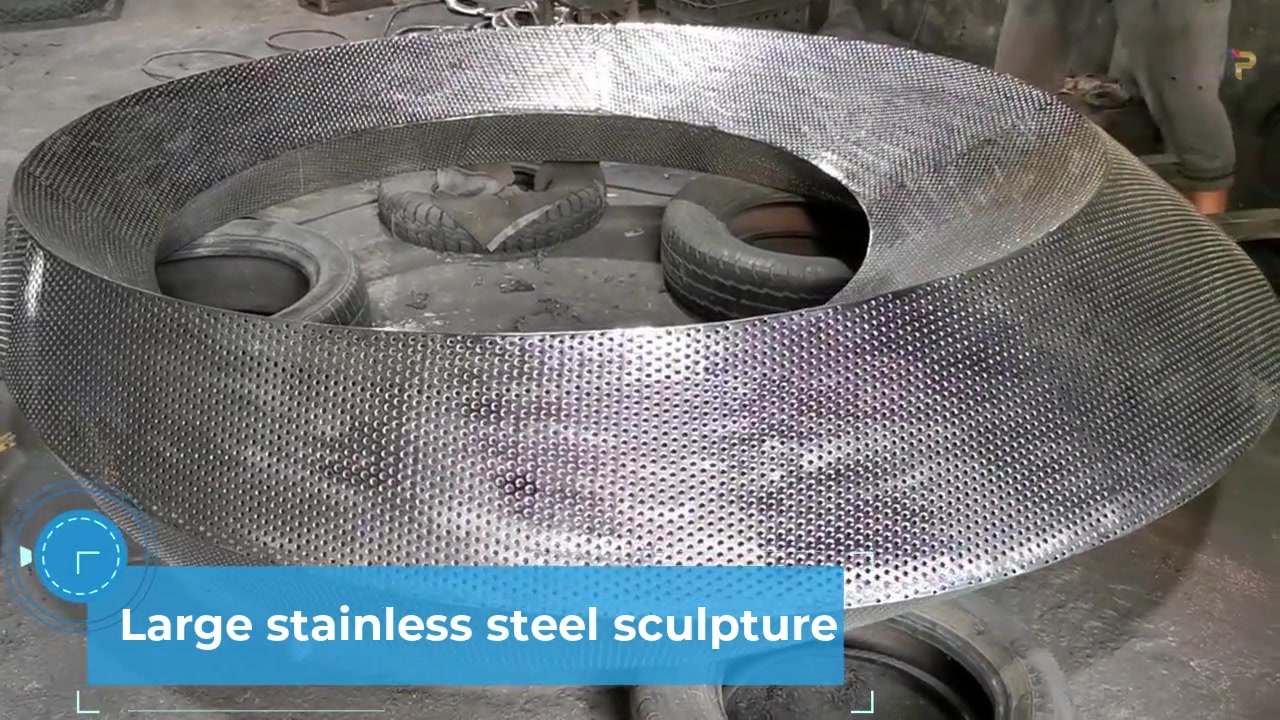 Large Stainless Steel Sculpture on Polishing Process - Pico Art