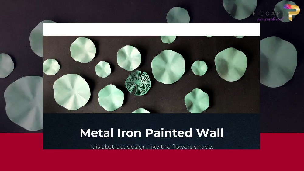 Abstract Painted Metal Wall Art in Brown and Green
