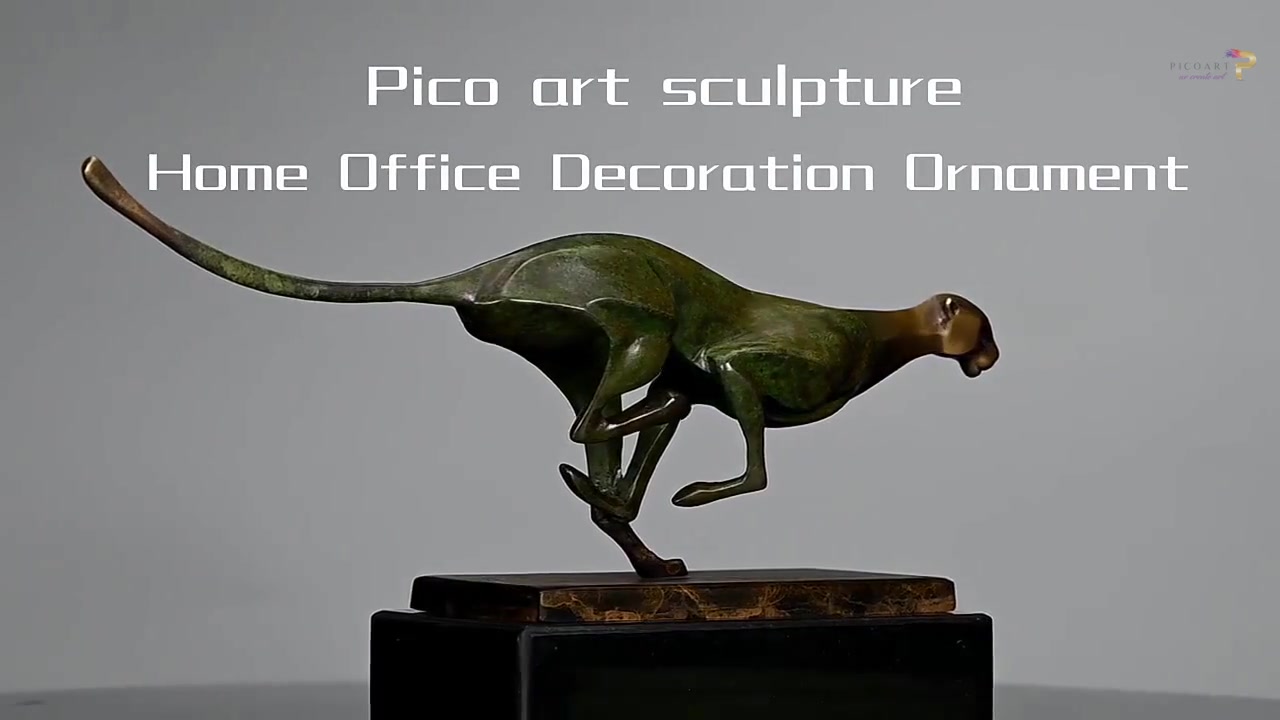 Modern exquisite and vivid leopard bronze carving art ornaments