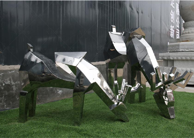 Pico Art Stainless Steel Metal Geometrical Animal Sculpture