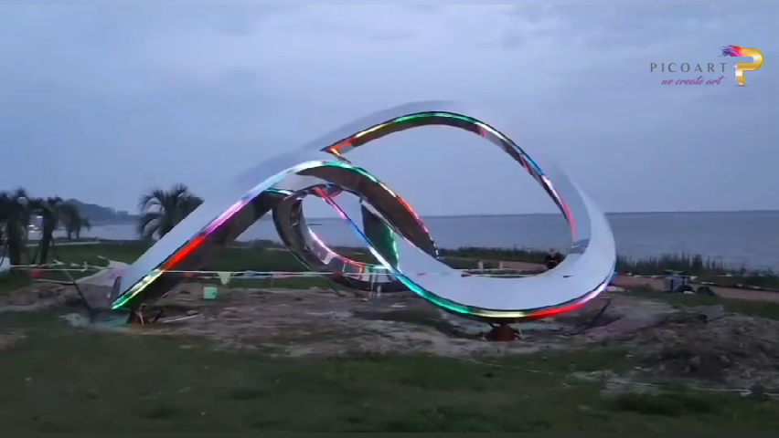 Pico Art Stainless Steel Large Outdoor Light Art Sculpture