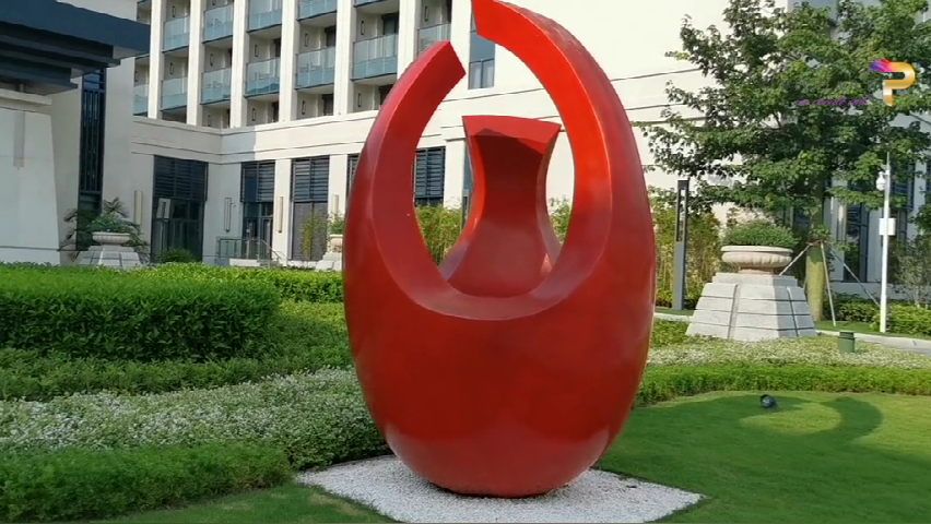 Modern Red Outdoor Sculpture for Public Space Projects