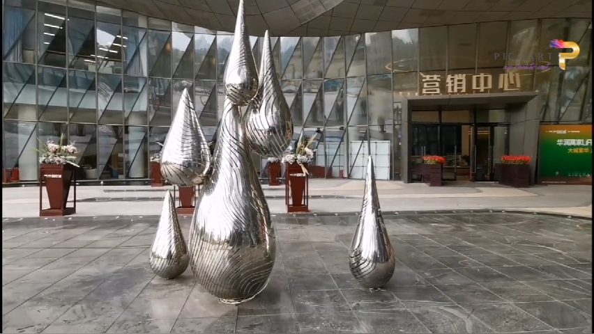 Pico Art Stainless Steel Water Droplets Art Sculpture
