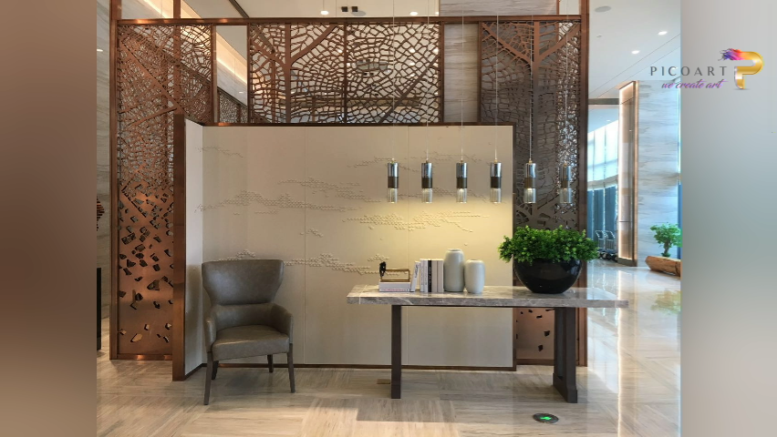 Introto Pico Art Modern Leather Carving Wall Art for Hotel Decoration Pico Art