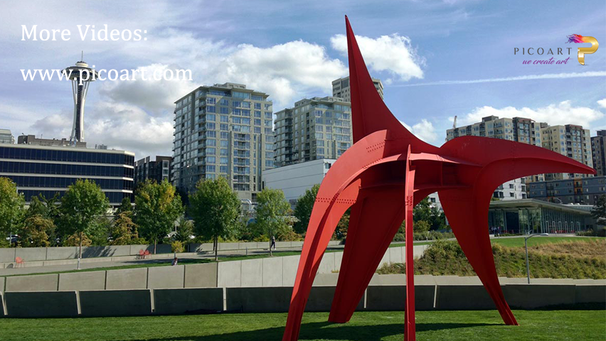How should large sculptures be installed on site?