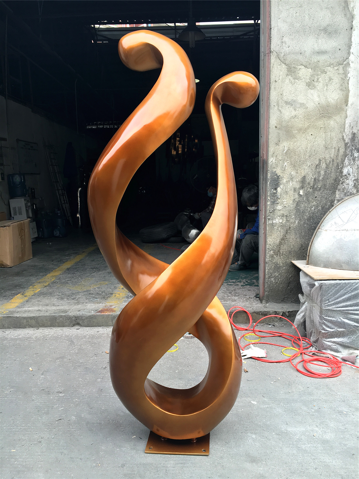 stainless steel sculpture handmade antique bronze color finished