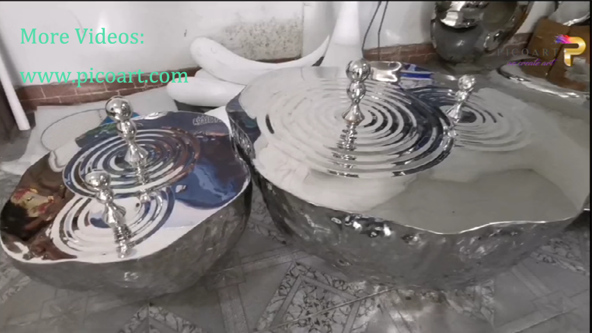 Intro to Creative Stainless Steel Drops and Ripple Sculpture for Interior Decoration Pico Art