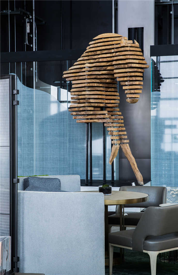 Abstract Wood Horse Sculpture for Interior or Outdoor Placement