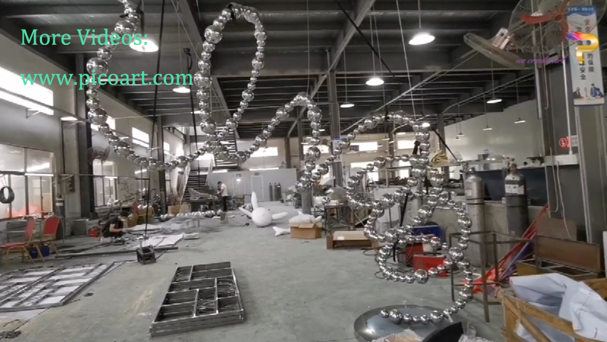 Modern Abstract Stainless Steel Balls Sculpture - Pico Art