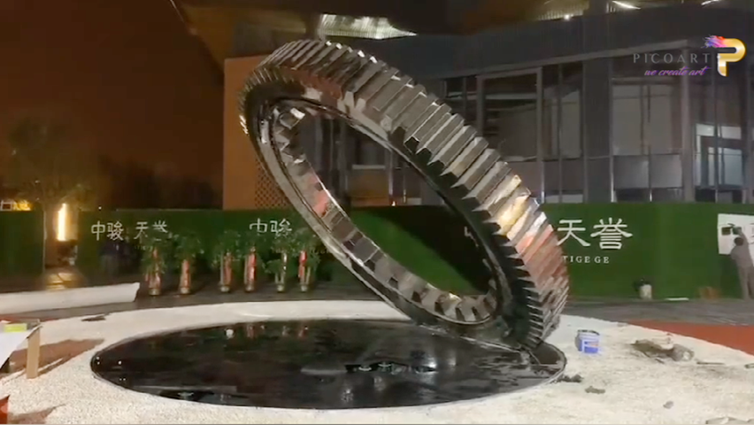 Custom Outdoor Rotating Gears Sculpture