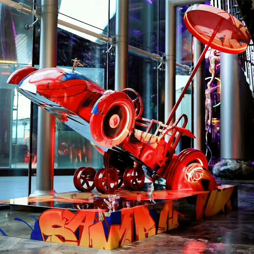 Mixed-Media Art Car Sculpture