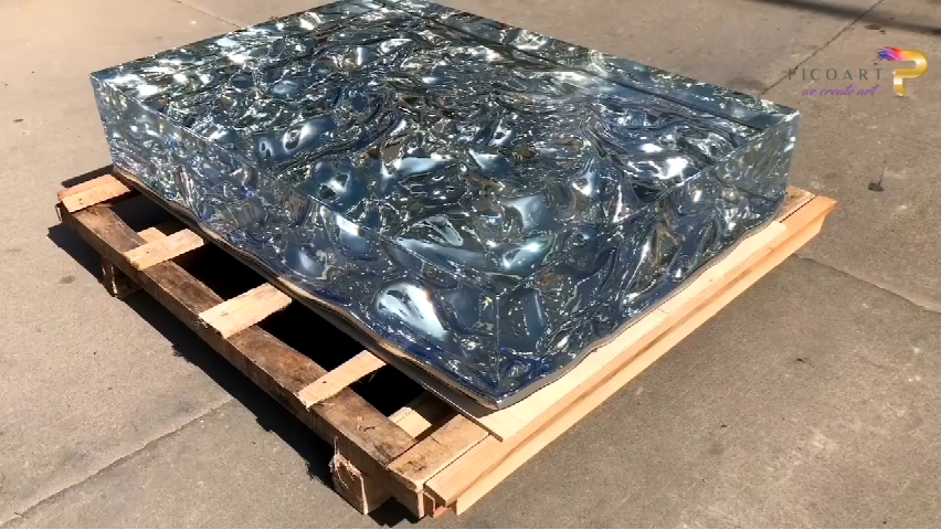 Clear Resin Faux Mountain Sculpture