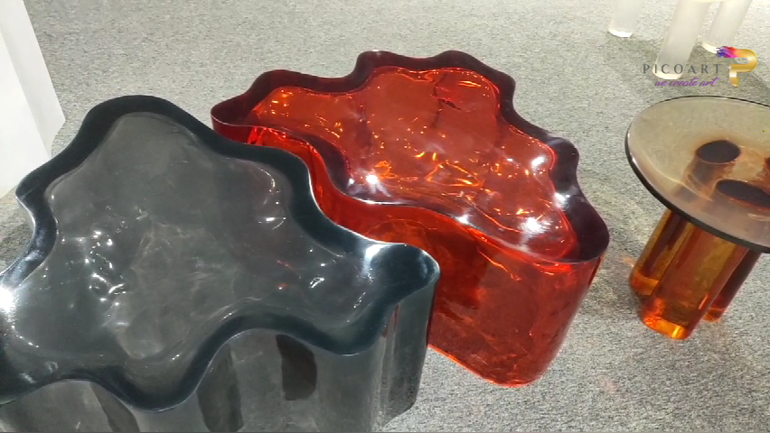 Creative Clear Resin Furniture crystal amber table resin chair